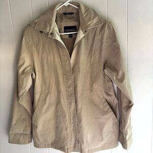 BERNARDO For NORDSTROM Water Repellant Hooded Trench Rain Hiking Jacket M